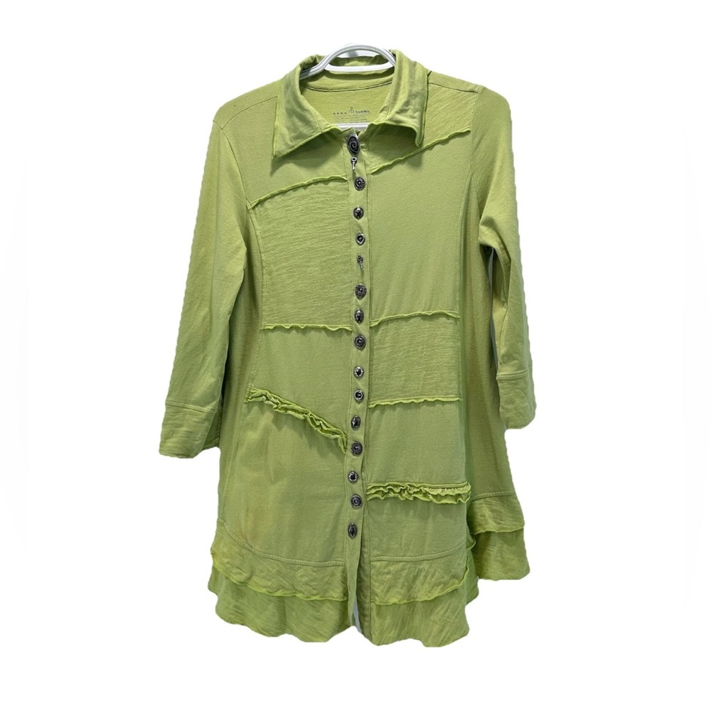 Neon Buddha Top Women S Layered Ruffled Tunic Ruched Gypsy Lagenlook Yellow